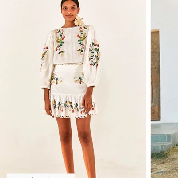 FARM Rio Dresses & Skirts - Farm Rio - Pitanga Embroidery Mini Skirt size Small new